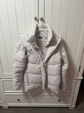 Abercrombie & Fitch cream mid length Ultra Quilted puffer Jacket, small